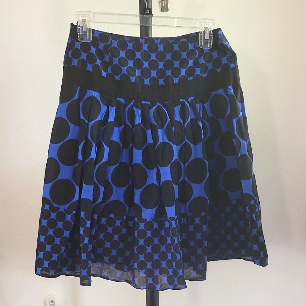 Blue and Black Polka Dot Skirt